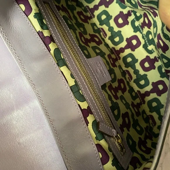 Gucci GG Embossed Guccissima Leather Treasure Bag Lavender Lock/Key Chain COA - Picture 12 of 15
